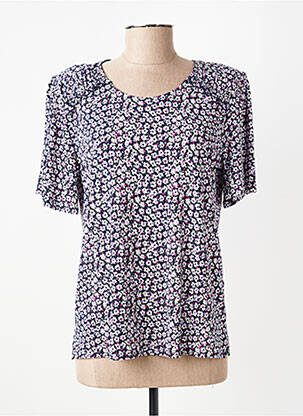 Top stretch manches courtes bleu GEVANA femme