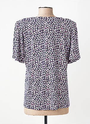 Top tissage jersey manches courtes bleu GEVANA femme