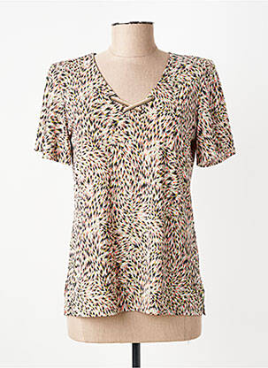 Top stretch manches courtes vert GEVANA femme