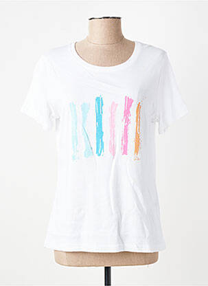 T-shirt sérigraphie manches courtes blanc GEVANA femme