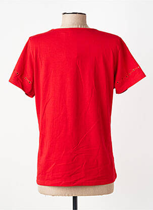 T-shirt col v manches courtes rouge GEVANA femme