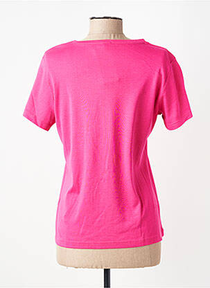 T-shirt sérigraphie manches courtes rose GEVANA femme
