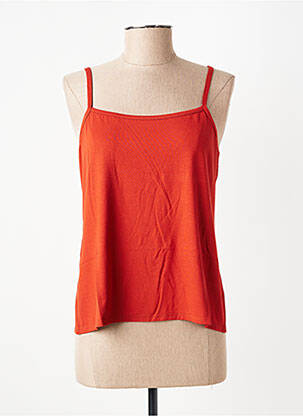 Top col carré fines bretelles orange GEVANA femme