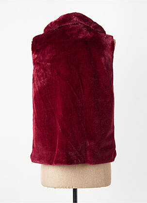 Gilet sans manche col châle rouge GEVANA femme