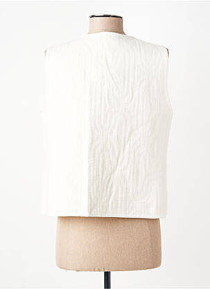 Gilet sans manche coupe droite beige GEVANA femme