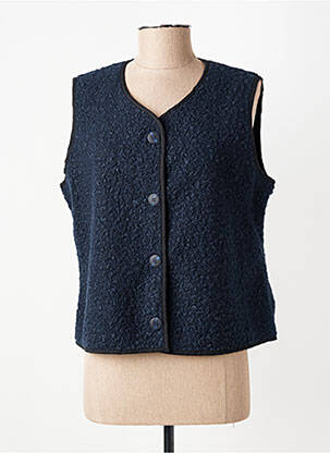 Gilet sans manche coupe droite bleu GEVANA femme