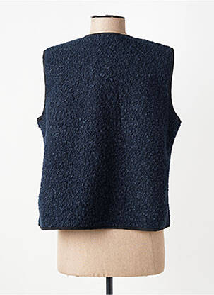 Gilet sans manche coupe droite bleu GEVANA femme