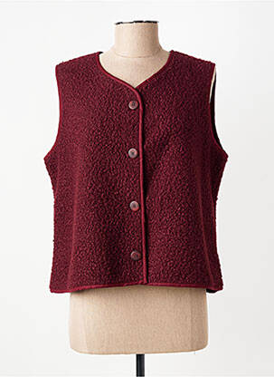 Gilet sans manche coupe droite rouge GEVANA femme
