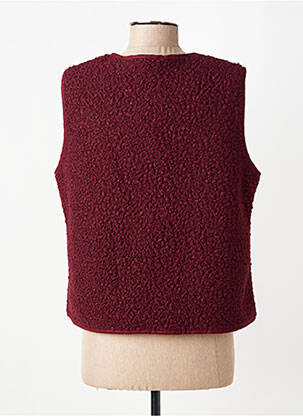 Gilet sans manche coupe droite rouge GEVANA femme