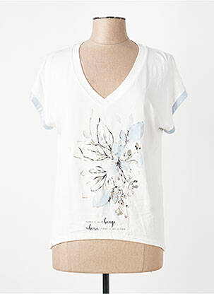 T-shirt coupe droite manches courtes beige GEVANA femme