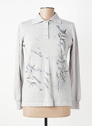 Pull coupe cintrée manches longues gris GEVANA femme
