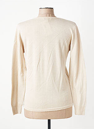 Pull coupe cintrée manches longues beige GEVANA femme