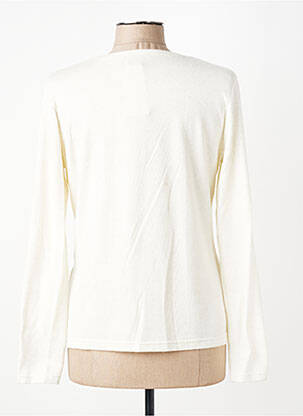 Pull tissage chiné manches longues beige GEVANA femme
