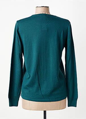 Gilet manches longues col rond vert GEVANA femme