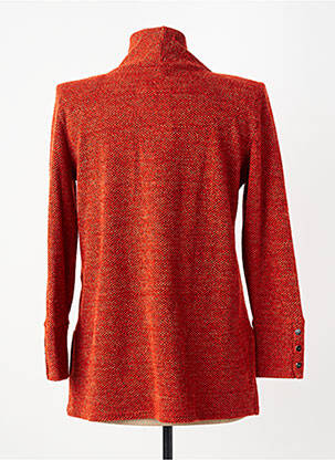 Pull tissage chiné manches longues orange GEVANA femme