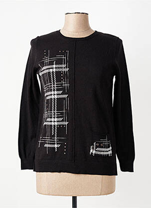 Pull stretch manches longues noir GEVANA femme