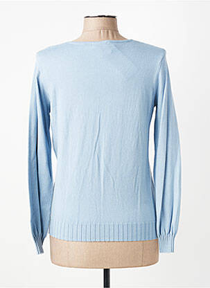 Pull col v manches longues bleu GEVANA femme