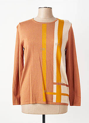 Pull coupe cintrée manches longues orange GEVANA femme