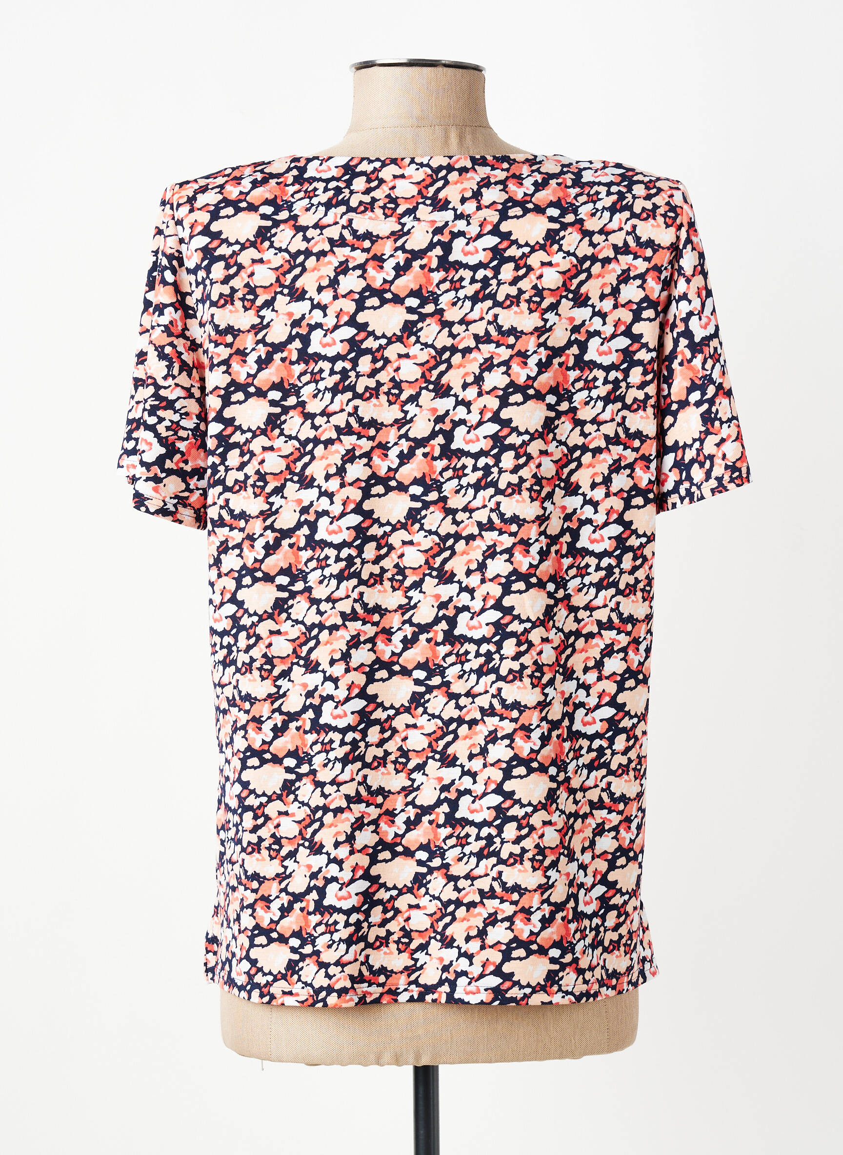 T-shirt coupe cintrée manches courtes bleu GEVANA femme