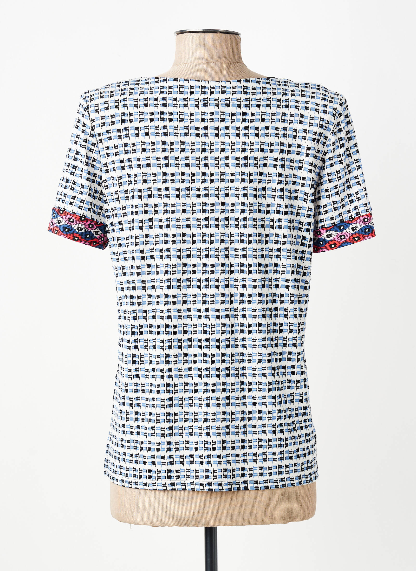 Top stretch manches courtes bleu GEVANA femme