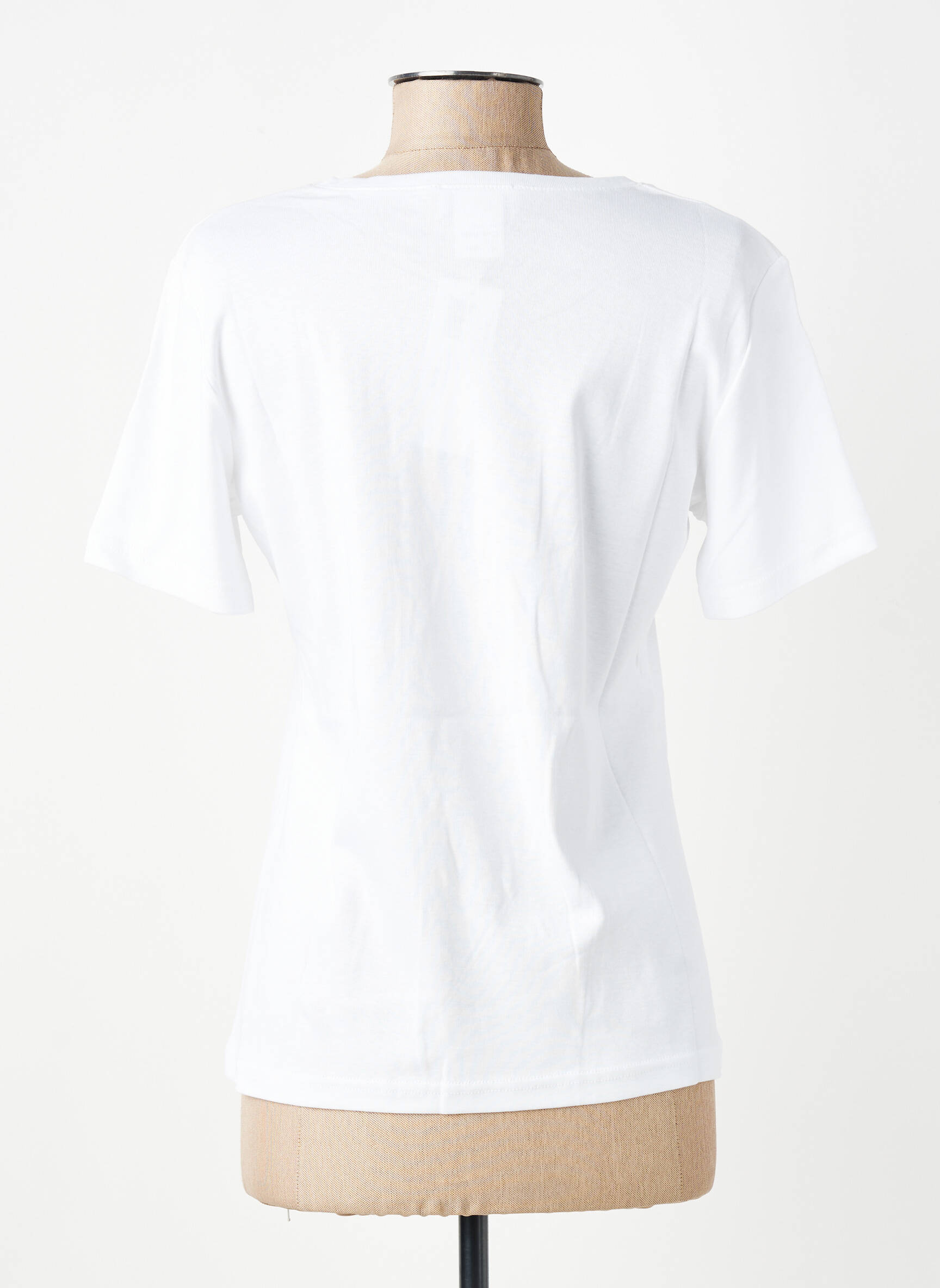 T-shirt sérigraphie manches courtes blanc GEVANA femme