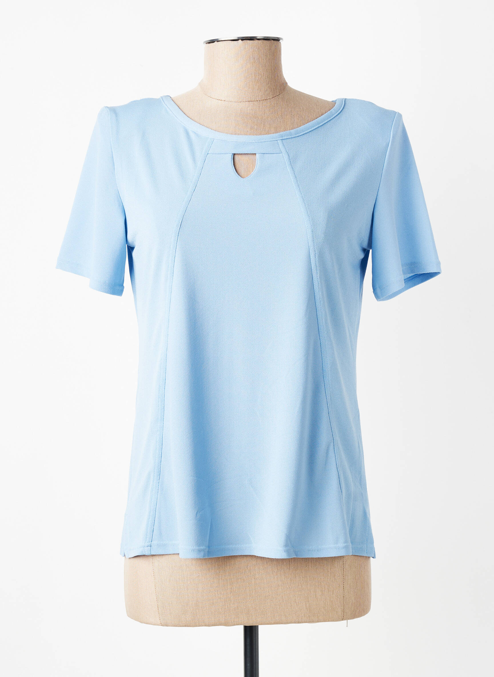Top manches courtes manches courtes bleu GEVANA femme