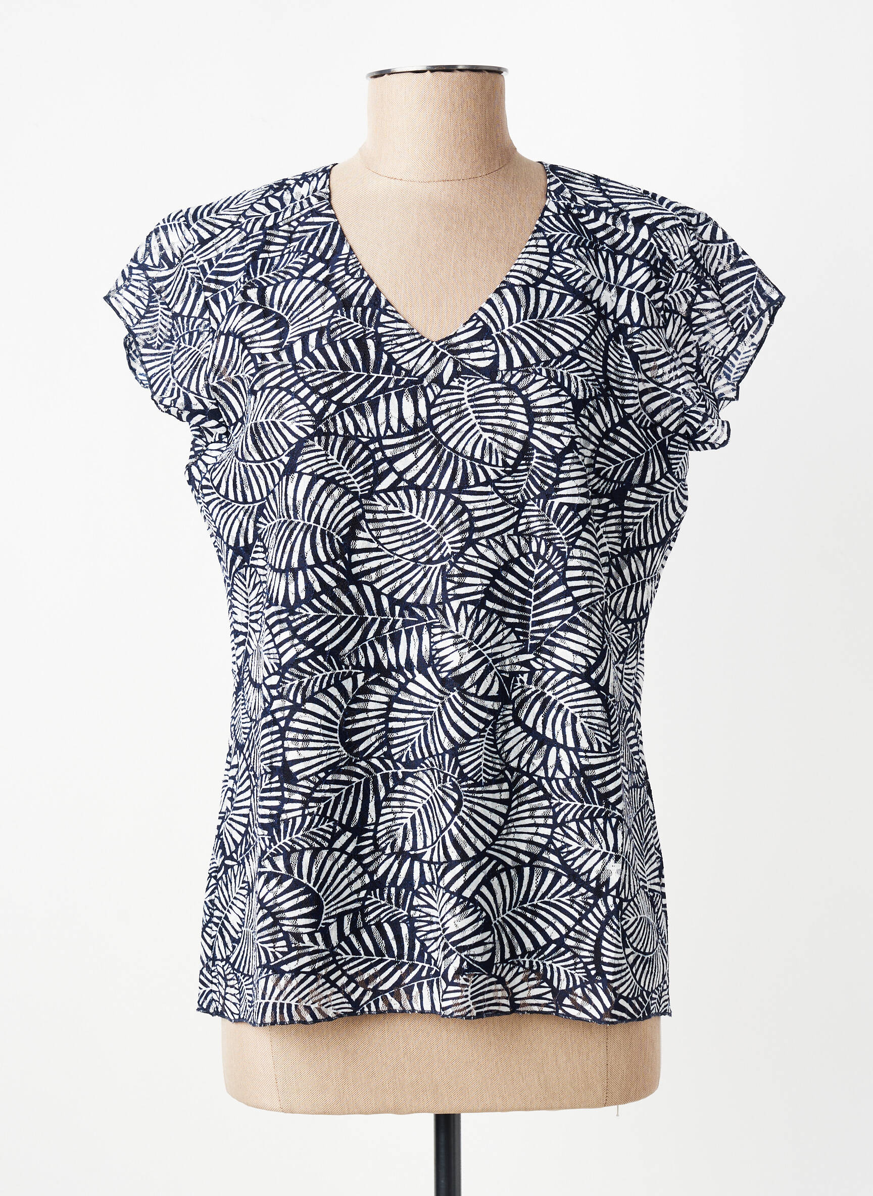 Top manches courtes manches courtes bleu GEVANA femme