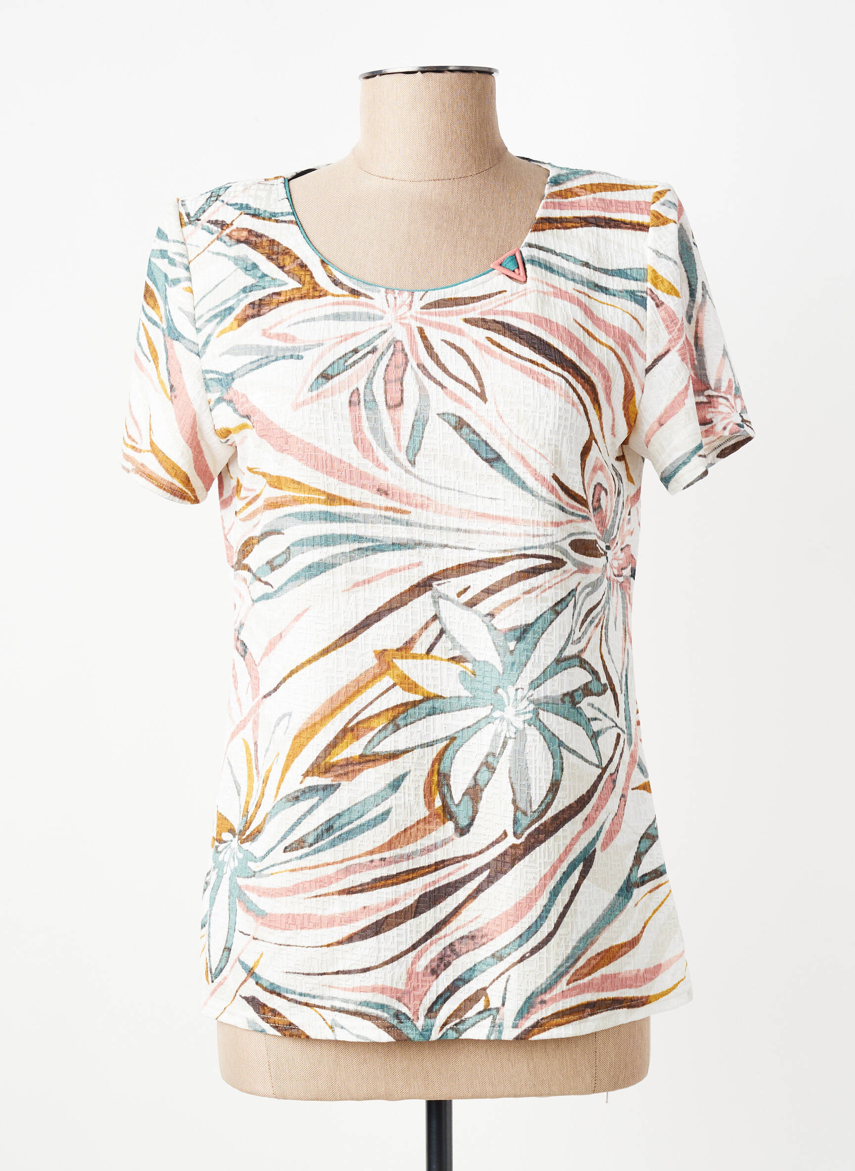 Top manches courtes manches courtes beige GEVANA femme