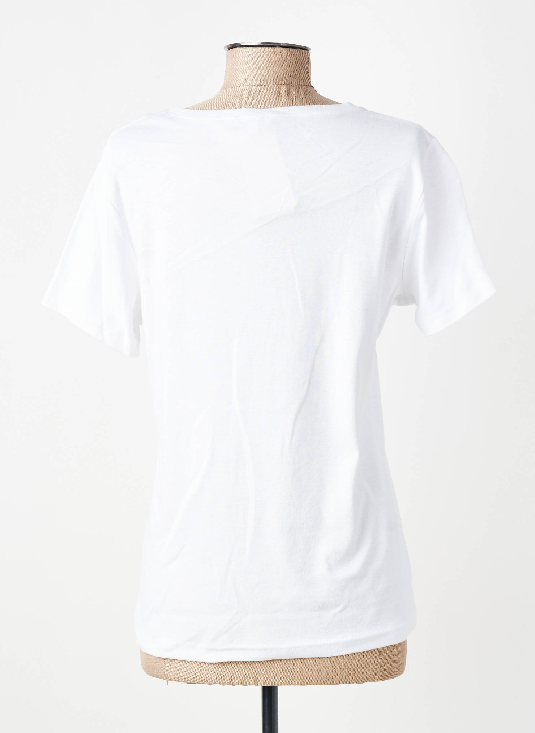T-shirt sérigraphie manches courtes blanc GEVANA femme
