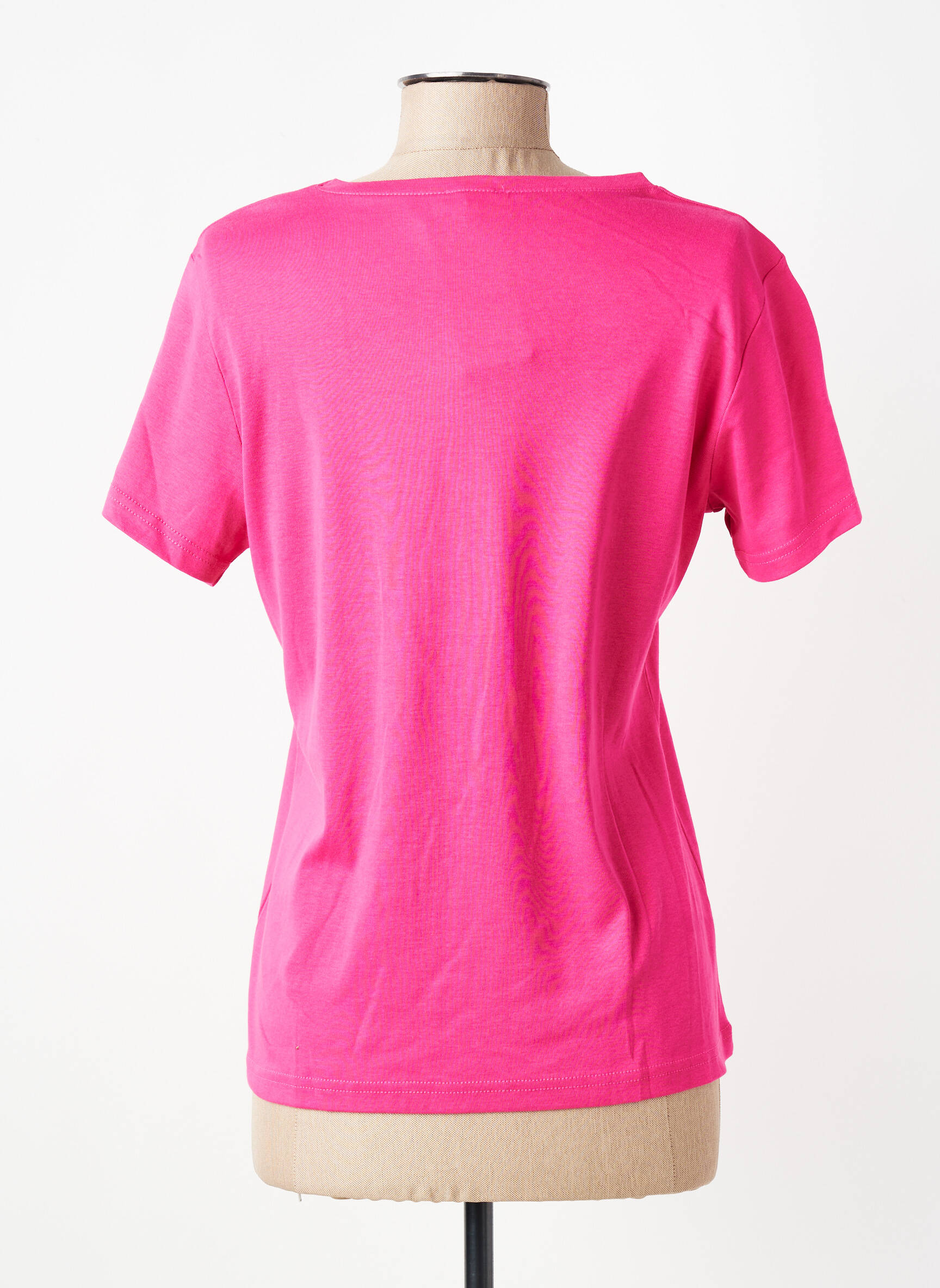 T-shirt sérigraphie manches courtes rose GEVANA femme