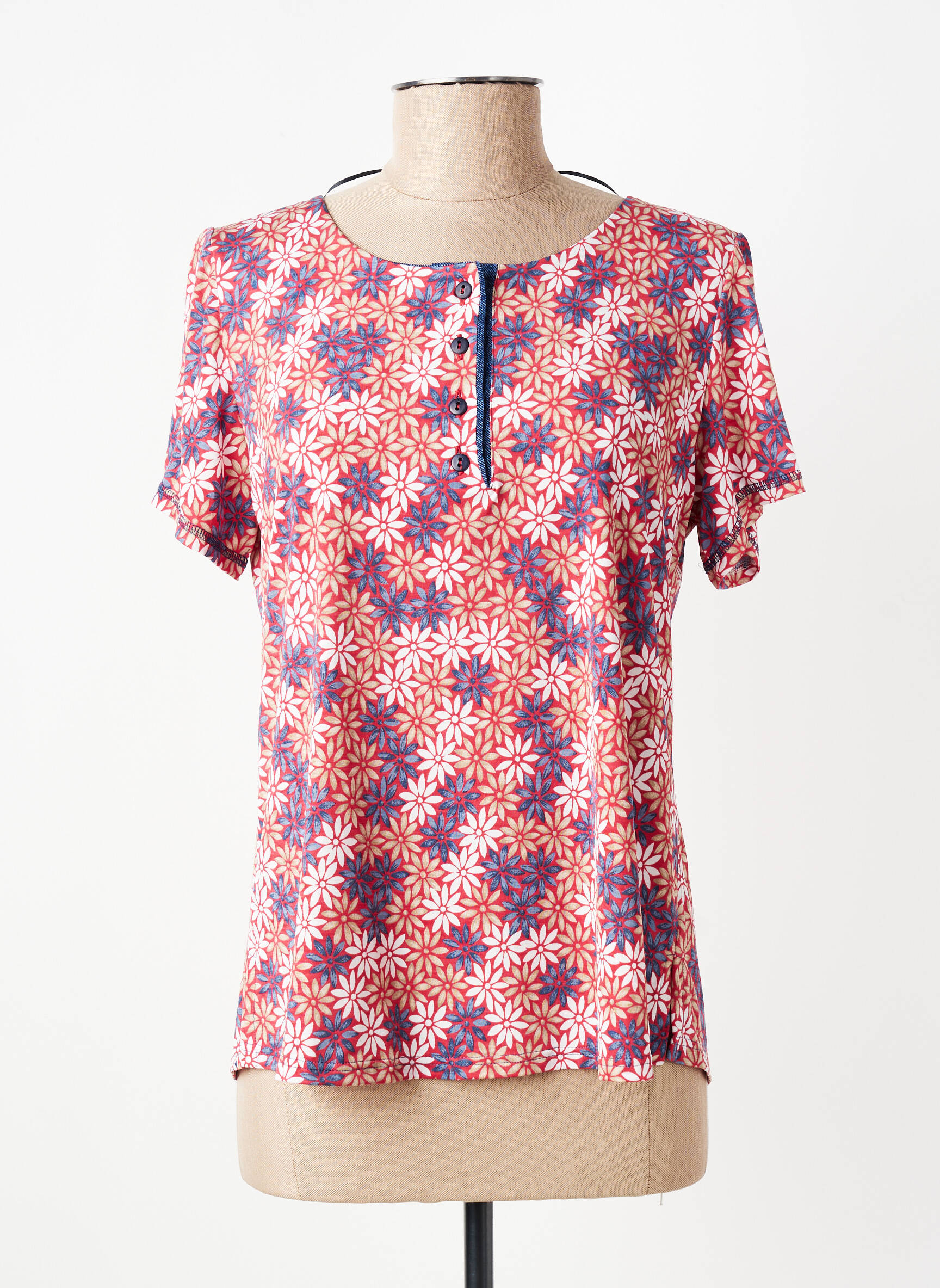 Top manches courtes manches courtes rose GEVANA femme