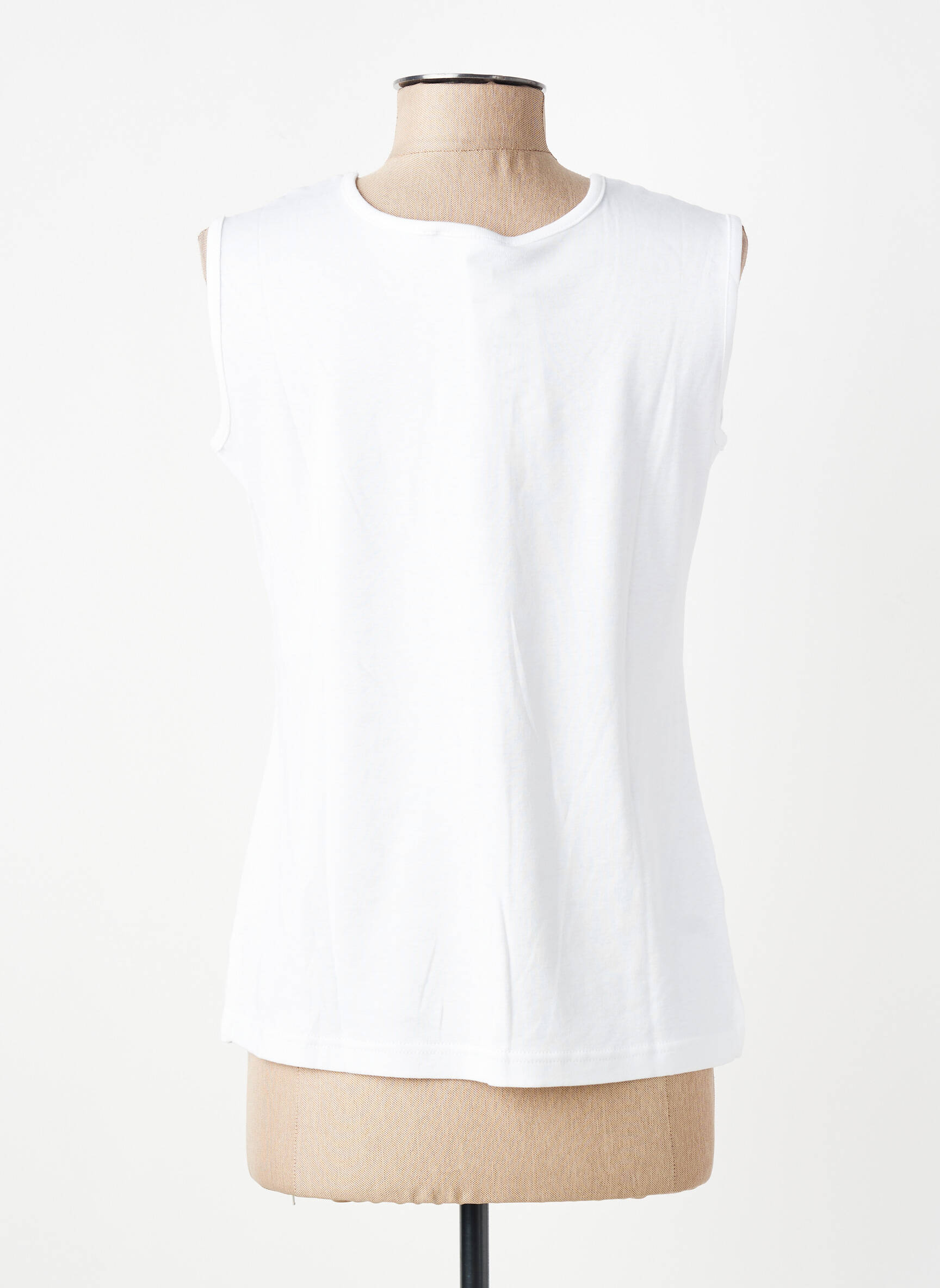 Débardeur stretch sans manche blanc GEVANA femme