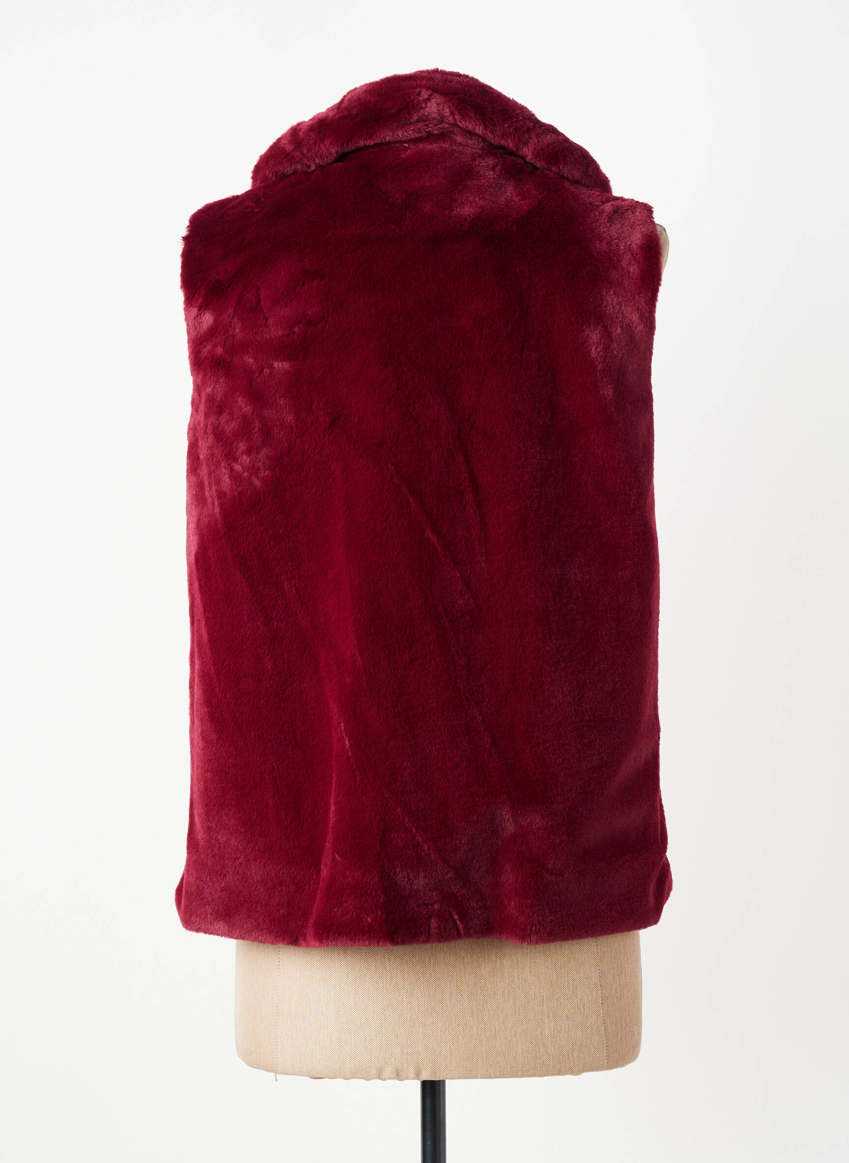 Gilet sans manche col châle rouge GEVANA femme