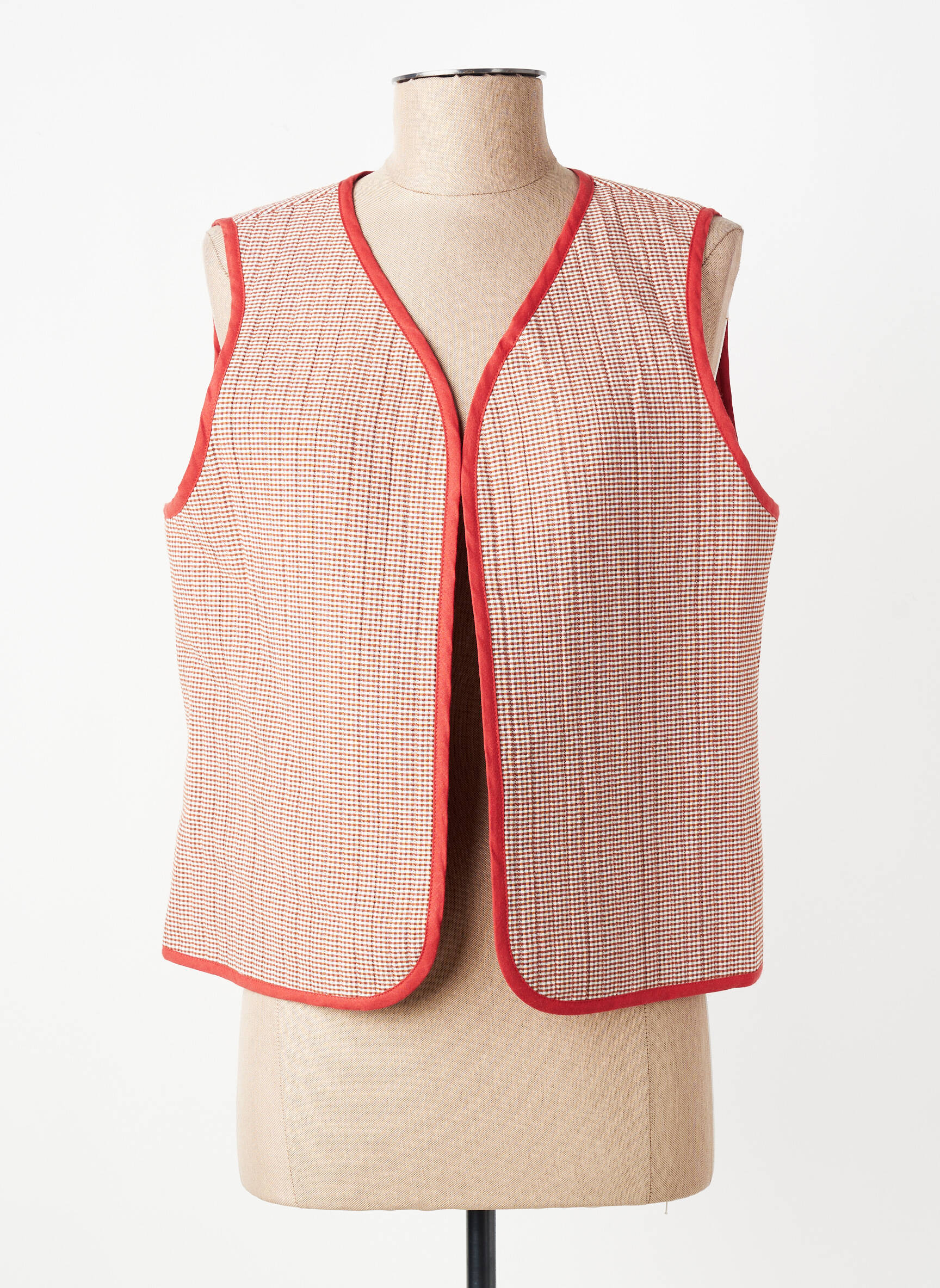 Gilet sans manche coupe droite orange GEVANA femme
