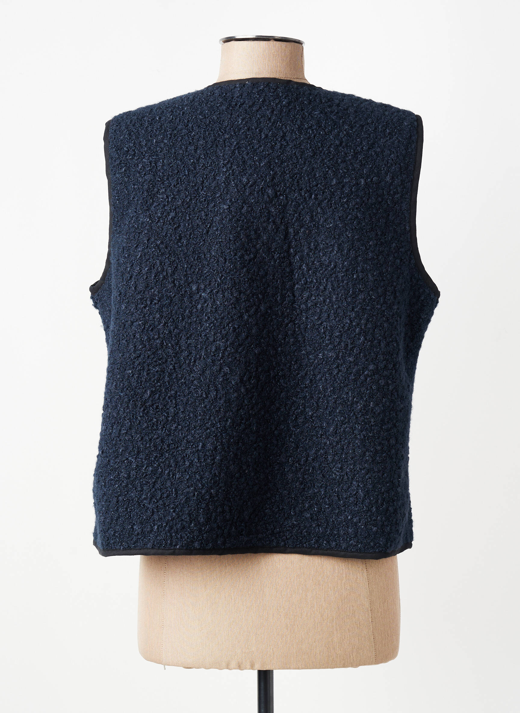 Gilet sans manche coupe droite bleu GEVANA femme