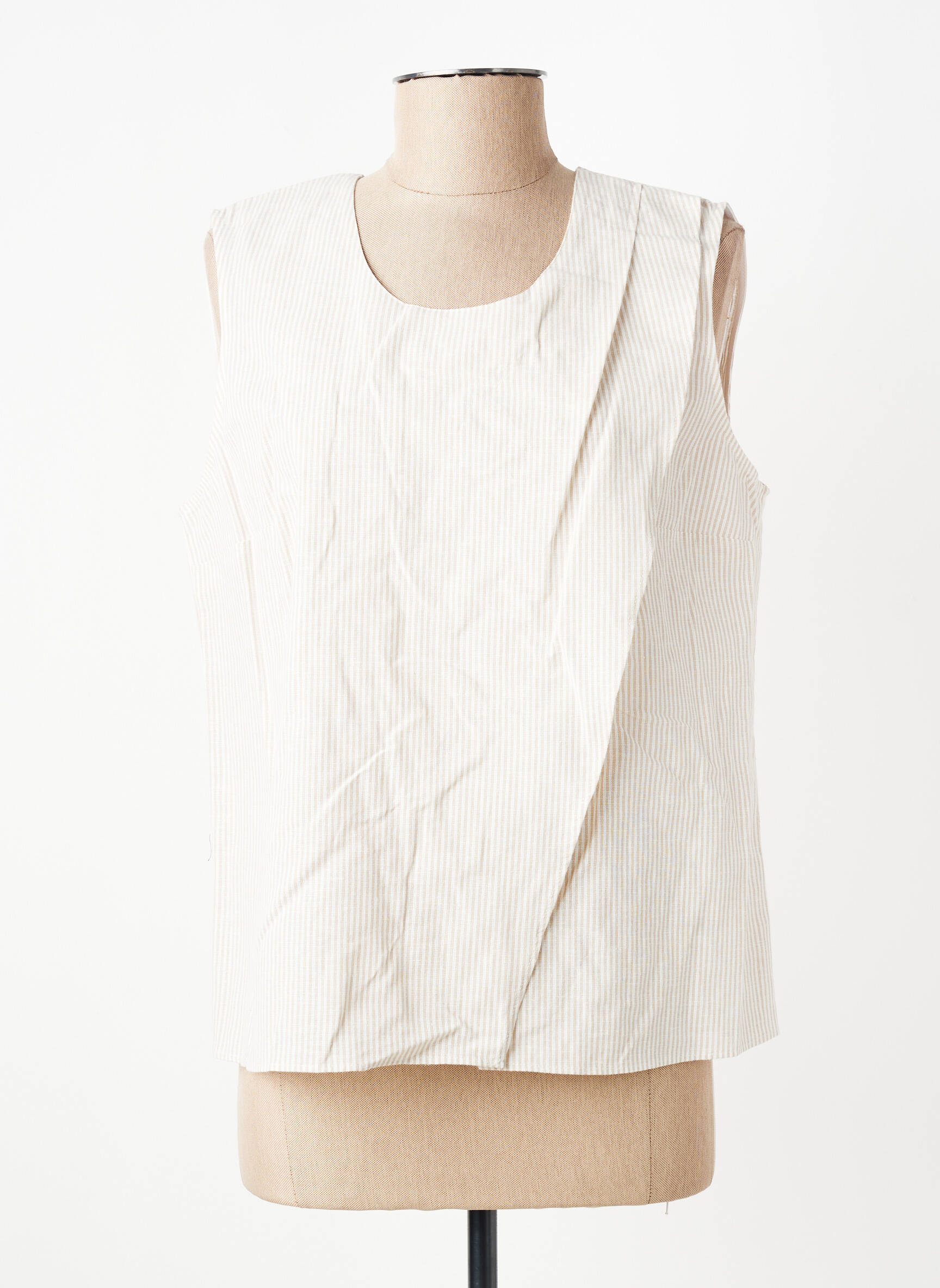 Top sans manche sans manche beige GEVANA femme