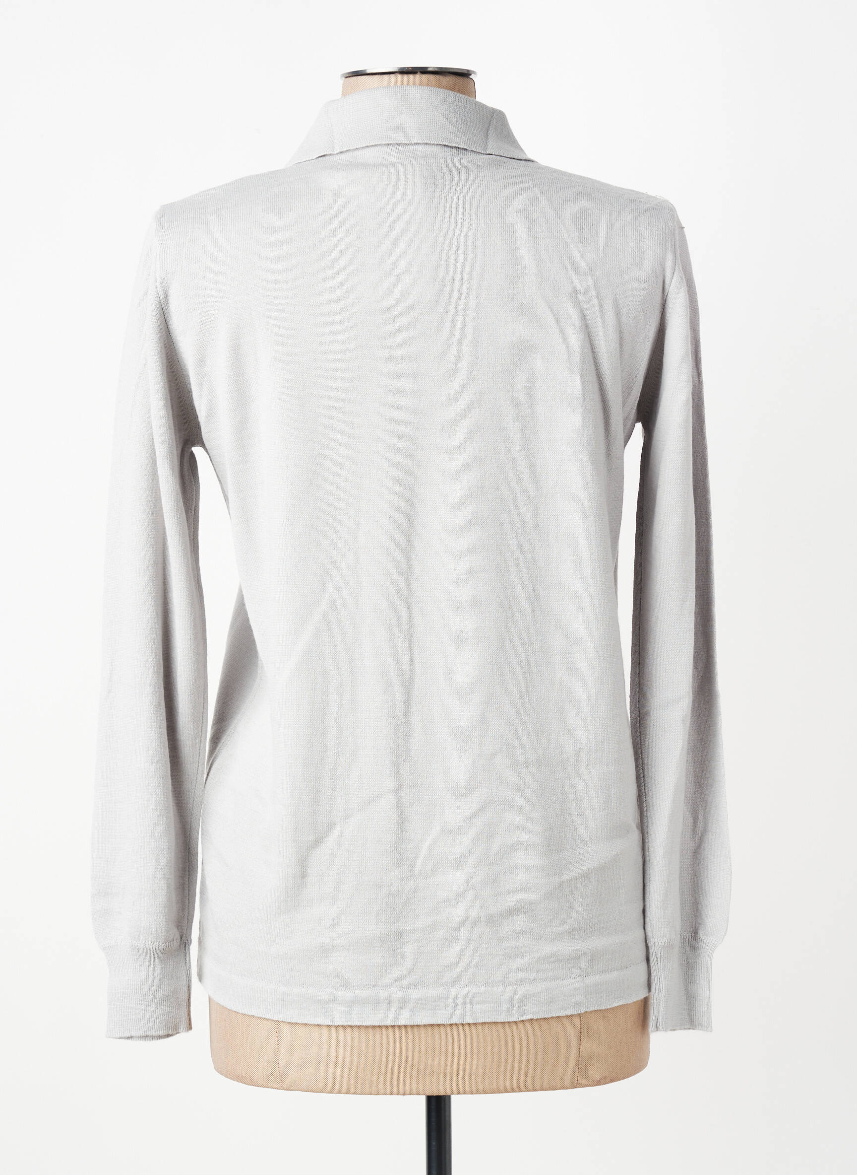 Pull coupe cintrée manches longues gris GEVANA femme