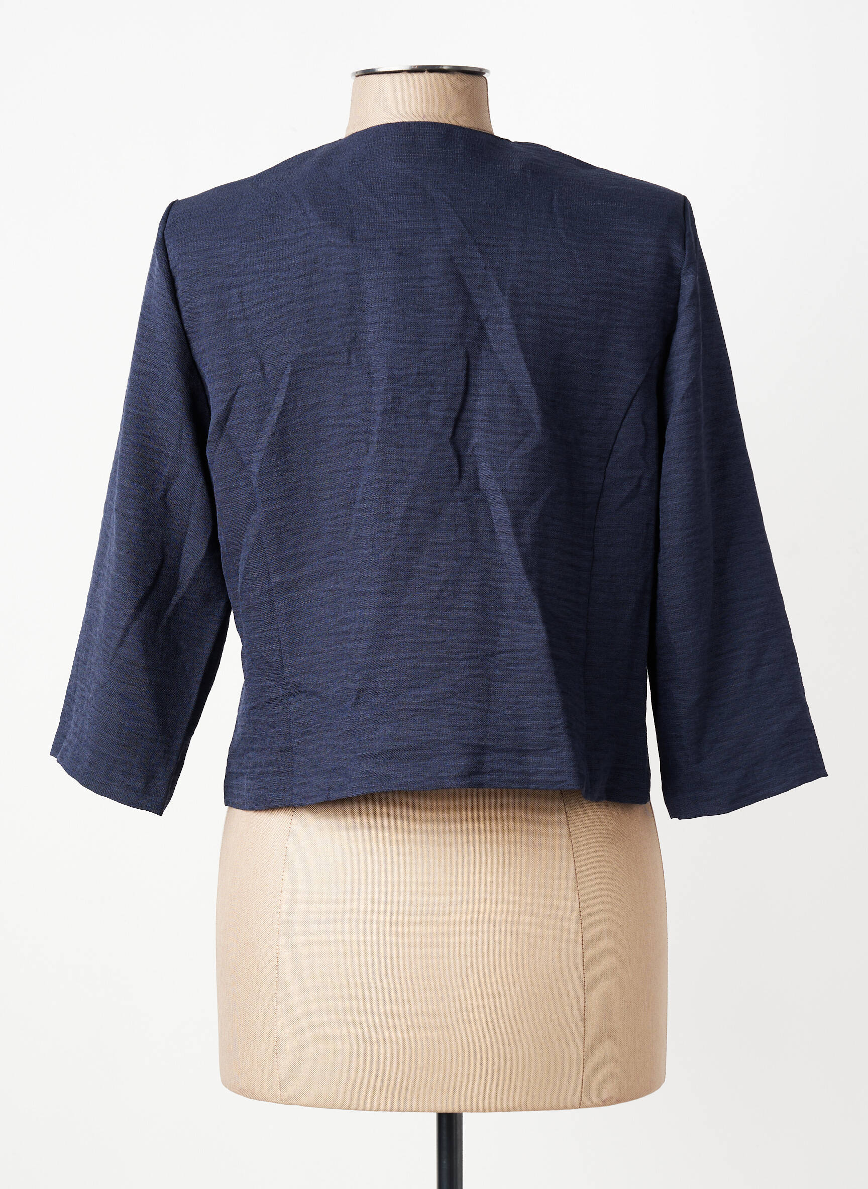 Boléro tissage crêpe bleu GEVANA femme