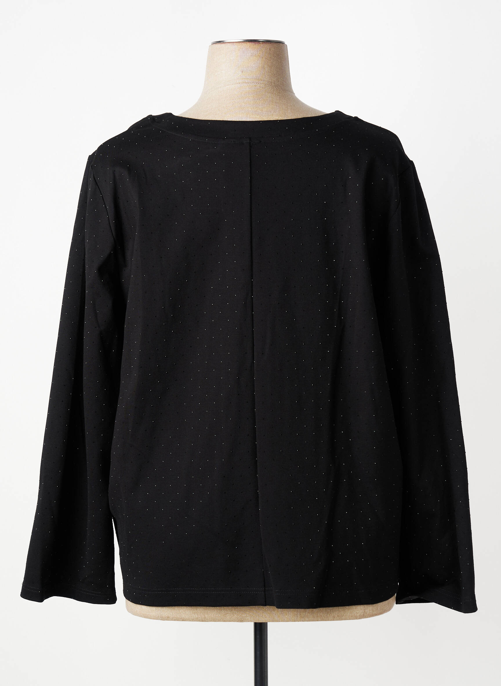 Sweat-shirt stretch manches longues noir GEVANA femme