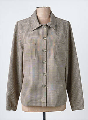 Veste casual poignets boutonnés avec fente marron GEVANA femme