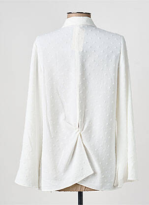 Chemisier tissage crêpe manches longues blanc DIVILUNE femme