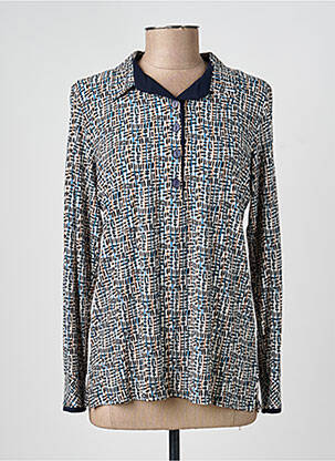 T-shirt imprimé fantaisie manches longues bleu GEVANA femme