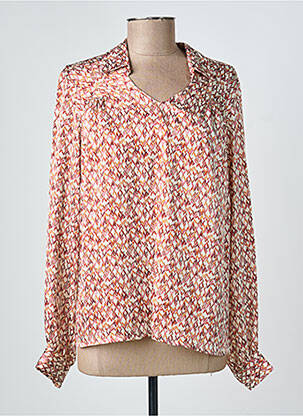 Blouse imprimé fantaisie manches longues beige GEVANA femme