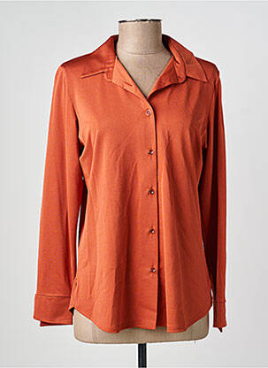 Chemisier coupe cintrée manches longues orange GEVANA femme