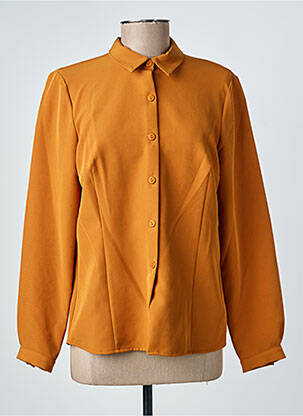 Chemisier coupe droite manches longues orange GEVANA femme