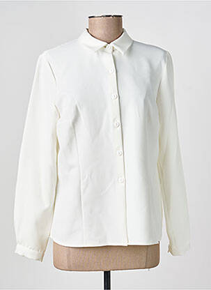 Chemisier coupe droite manches longues blanc GEVANA femme