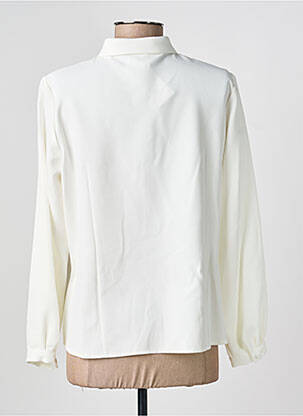 Chemisier coupe droite manches longues blanc GEVANA femme