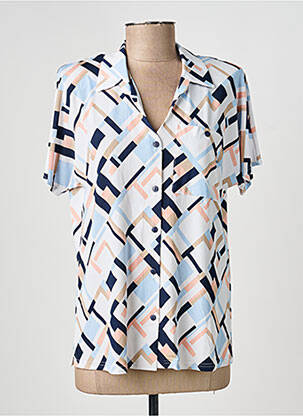 Chemisier manches courtes manches courtes bleu GEVANA femme