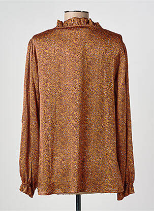 Blouse col rond manches longues marron GEVANA femme
