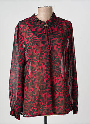 Blouse légère et transparente manches longues rouge GEVANA femme